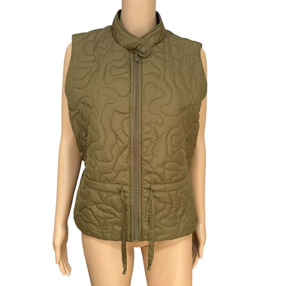 Marc New York Womens Quilted Puffer Vest Jacket Size M olive green Pockets - Picture 1 of 7